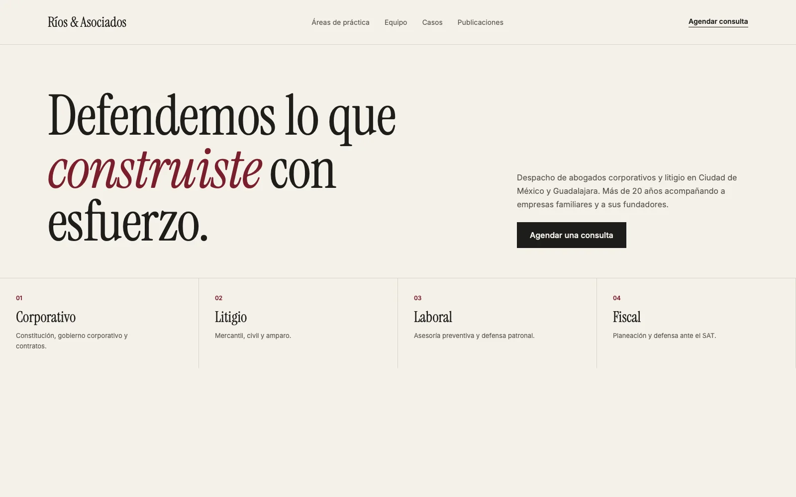 Web de Ríos & Asociados